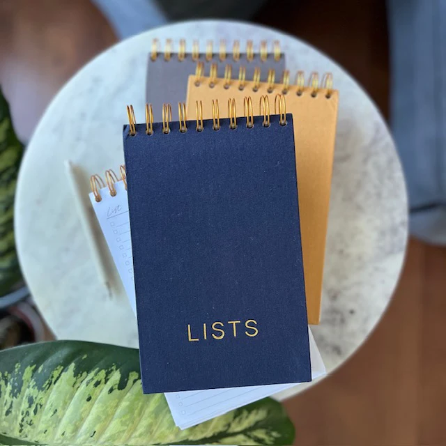 'Lists' Spiral Note Book by Do Good Paper - Mustard