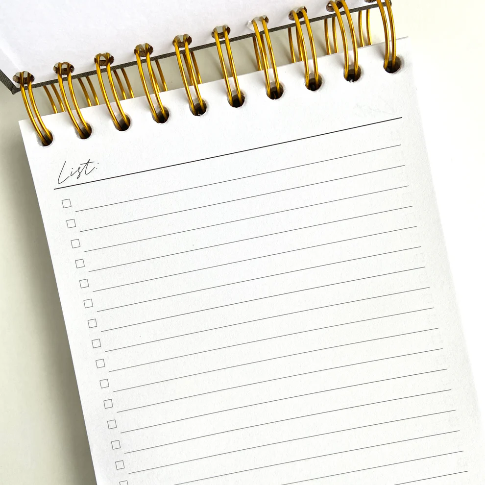 'Lists' Spiral Note Book by Do Good Paper - Mustard