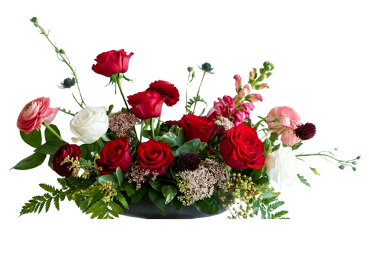 Large Whimsical Valentine's Floral Arrangement in Vessel